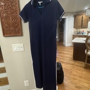 SPANX Navy Maxi Dress with White Trim